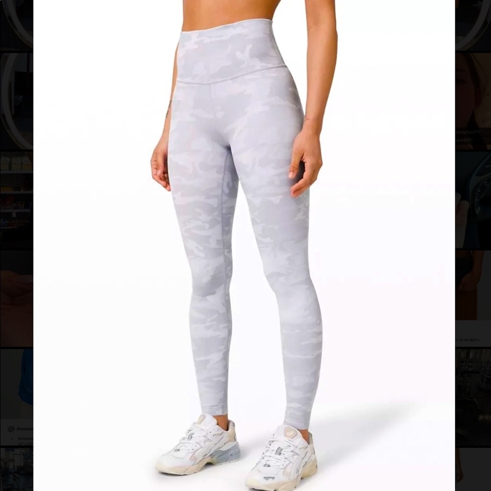 NWT LULULEMON WUNDER UNDER HR Tight 25" White Camo